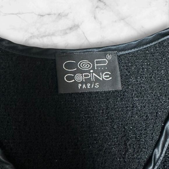 Cop Copine Paris Floral Satin Black Long Sleeve Mini Dress  size S - Picture 5 of 7